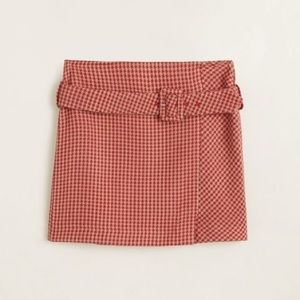 (185) Brown Mini Skirt with Belt